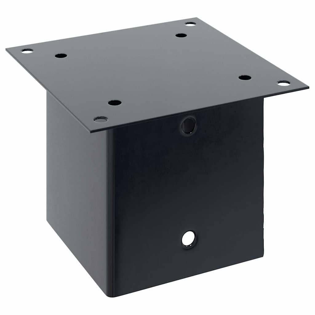 Stolpefødder firkantet 4 stk. 141x141 mm pulverlakeret stål