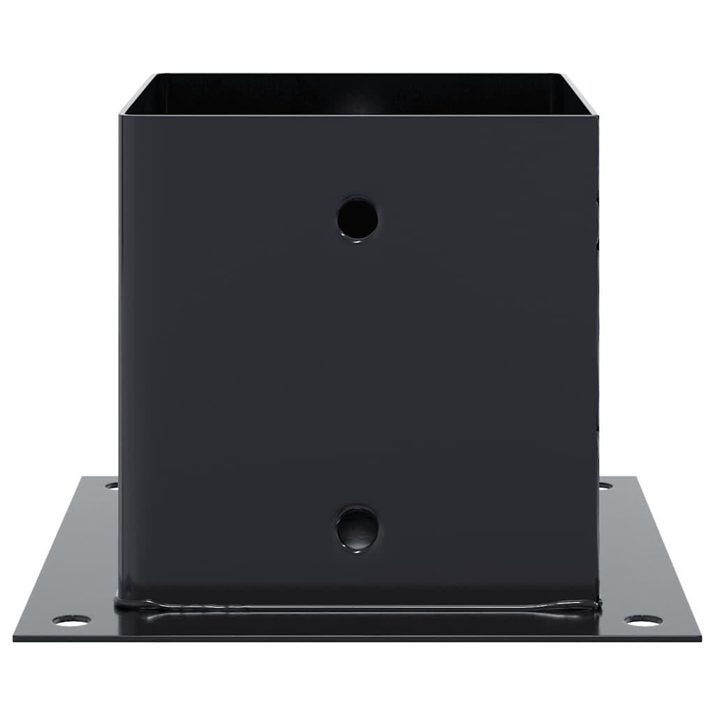 Stolpefødder firkantet 4 stk. 141x141 mm pulverlakeret stål