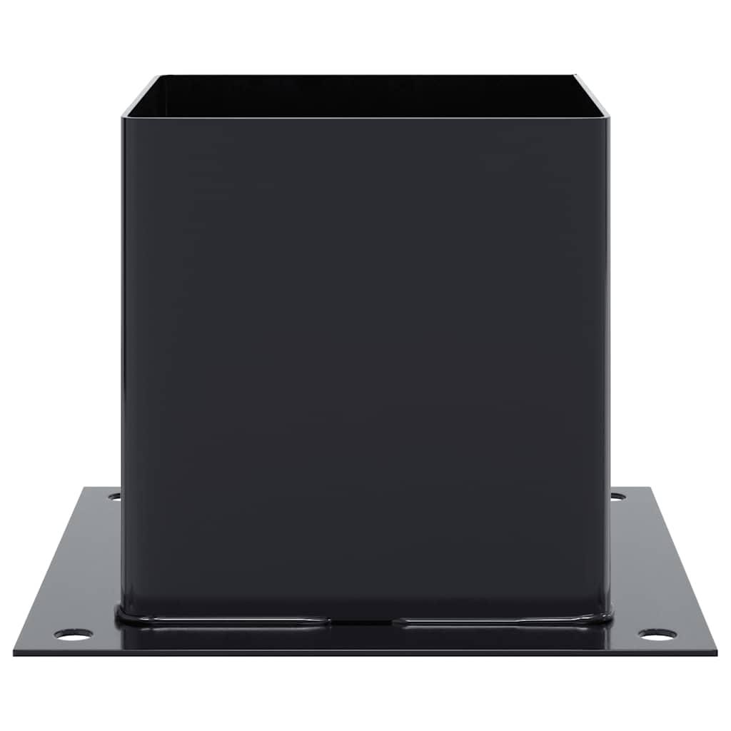 Stolpefødder firkantet 4 stk. 141x141 mm pulverlakeret stål