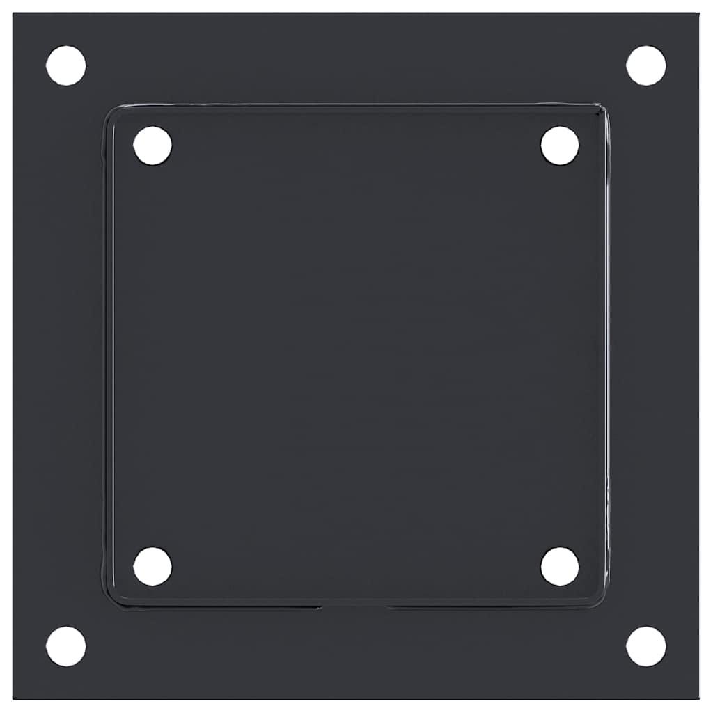 Stolpefødder firkantet 4 stk. 141x141 mm pulverlakeret stål