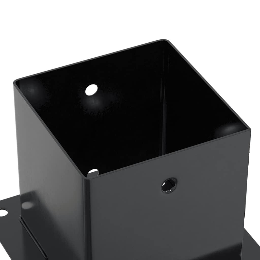 Stolpefødder firkantet 4 stk. 141x141 mm pulverlakeret stål