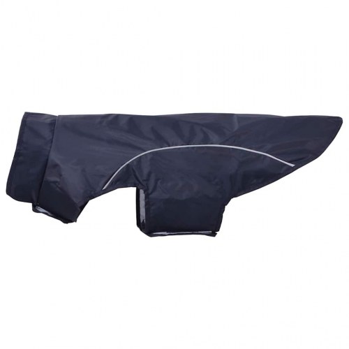 Hunderegnfrakke med refleksstriber polyester L marineblå