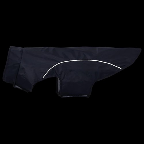 Hunderegnfrakke med refleksstriber polyester L marineblå