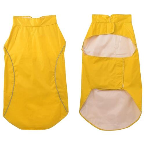 Hunderegnfrakke med refleksstriber polyester 4XL gul