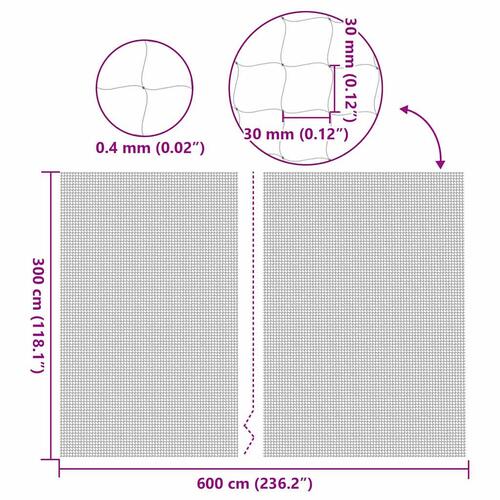 Kattenet 6x3 m nylon transparent