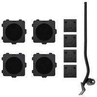 Møbelruller 4 stk. med løfter 13,5x13,5x4,2 cm 300 kg sort