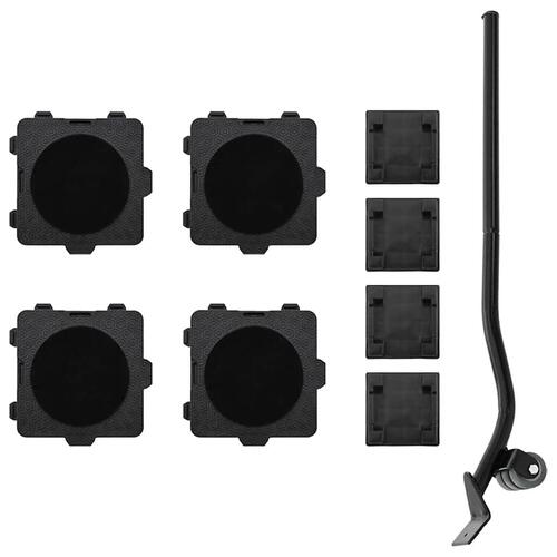 Møbelruller 4 stk. med løfter 13,5x13,5x4,2 cm 300 kg sort