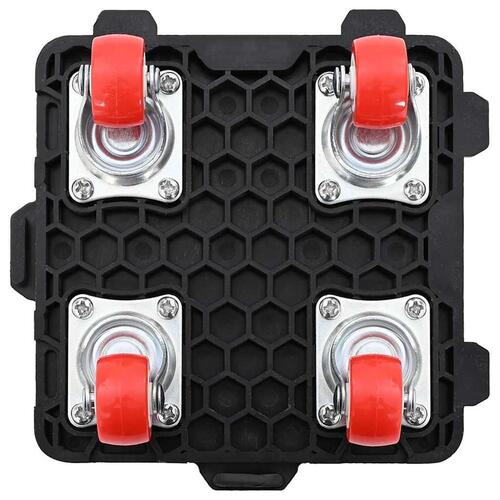 Møbelruller 4 stk. med løfter 13,5x13,5x4,2 cm 300 kg sort