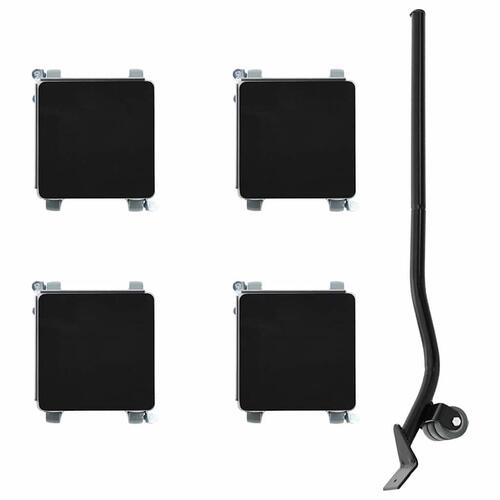 Møbelruller 4 stk. med løfter 13,5x13,5x6 cm stål 1300 kg