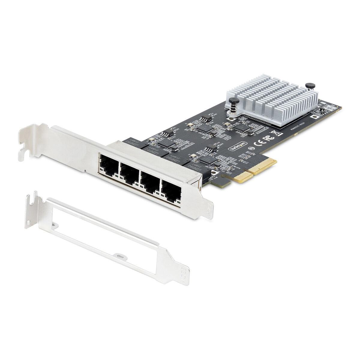 Startech PR42GI-NETWORK-CARD - netværkskort med 4x RJ45, sort