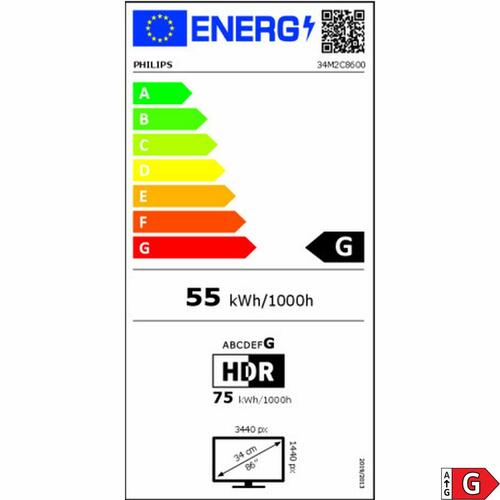Skærm Philips 34" Wide Quad HD (OUTLET D)