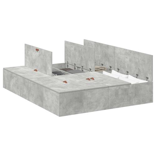 Opbevarings Seng Ramme Beton Grå 160x200 cm