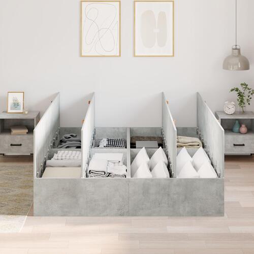 Opbevarings Seng Ramme Beton Grå 160x200 cm