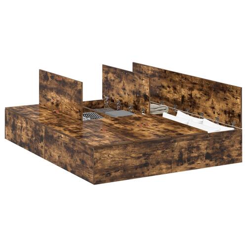 Seng Frame Røget egetræ Massivt egetræ 160 x 200 cm Holdbar
