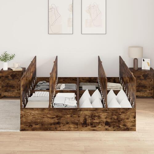 Seng Frame Røget egetræ Massivt egetræ 160 x 200 cm Holdbar