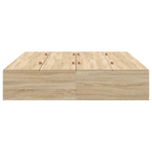 Seng med opbevaring Sonoma egetræ Konstrueret træ 140 x 200 cm
