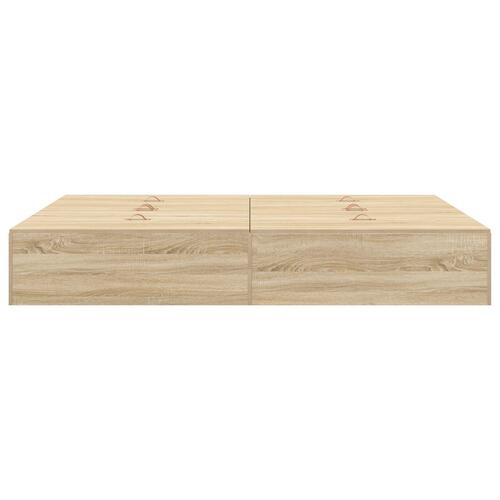 Seng med opbevaring Sonoma egetræ Konstrueret træ 140 x 200 cm