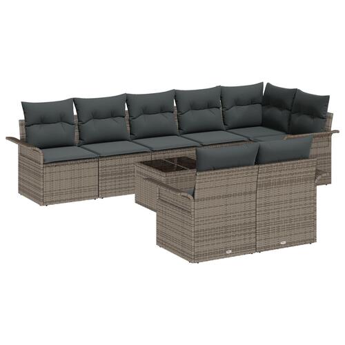 Have Sofa Sæt Sæt med 9 Grå Polyrattan Have Sofa Sæt