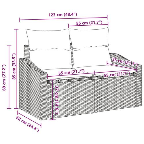 Have Sofa Sæt Sæt af 6 Sort Poly Rattan Udendørs Møbler