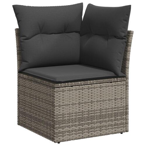 Havesofa Sæt 9 dele Grå Rattan Havemøbler Rektangulær Moderne
