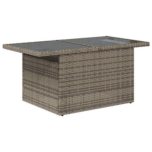 Havesofa Sæt 9 dele Grå Rattan Havemøbler Rektangulær Moderne