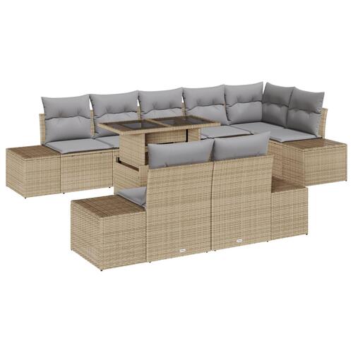 Have Sofa Sæt Sæt med 9 Lys Grå Rattan Have Sofa Sæt
