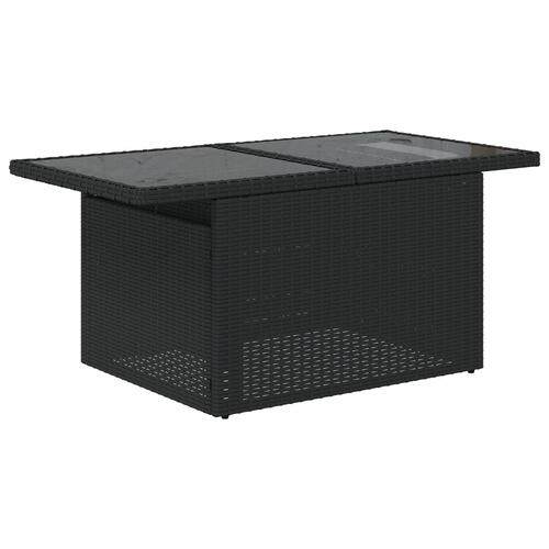 Have Sofa Sæt 9 Dele Sort Rattan væv, stofpuder Have Møbler
