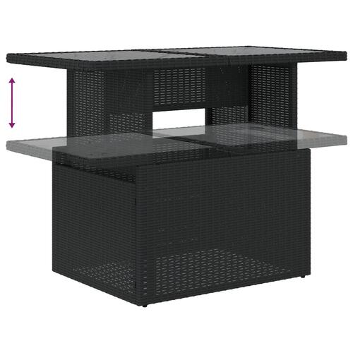 Have Sofa Sæt 9 Dele Sort Rattan væv, stofpuder Have Møbler