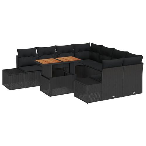 Have sofa sæt Sæt af 9 Sort Flet, stof 4-personers have sofa