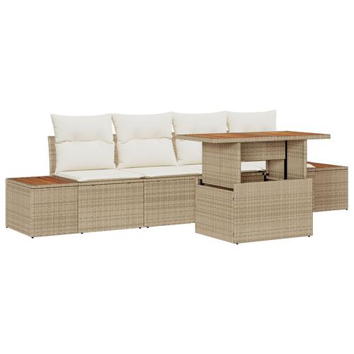 Have Sofa Sæt Sæt af 5 Beige Resin rattan og polyester Have Sofa
