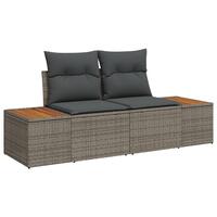 Havsofa Sæt 8 Delt Grå Rattan, Polyester Havens Spisestel