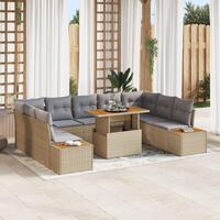 Havensofa Sæt Sæt af 6 Beige, Grå Rattan, Polyester