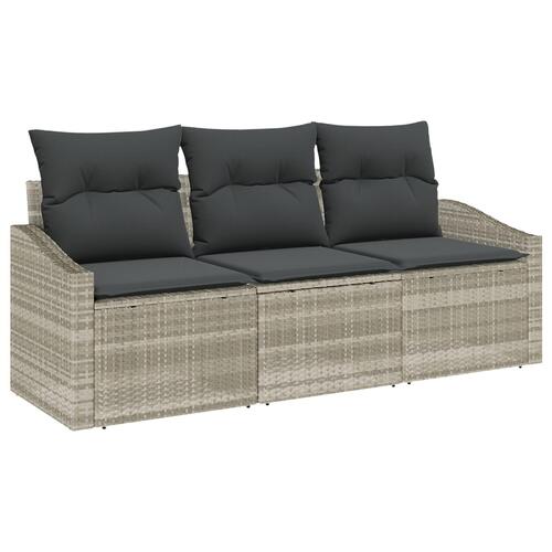 Have-sofa sæt Sæt af 3 Grå Polyethylen rattan, polyester puder