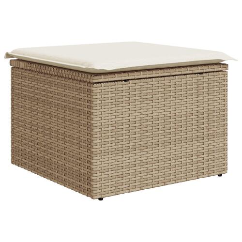 Have Sofa Sæt 5 dele Beige Rattan, Polyester Sofa Rektangulær
