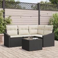 Havens Sofa Sæt 5 Stykker Beige puder og sort ramme
