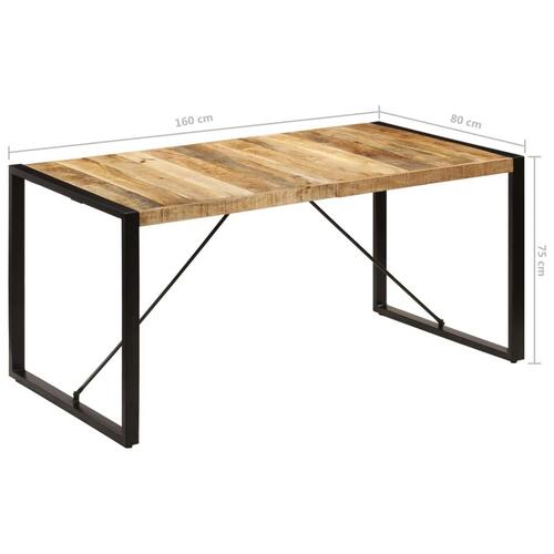 Spisebord 160 x 80 x 75 cm massivt mangotræ