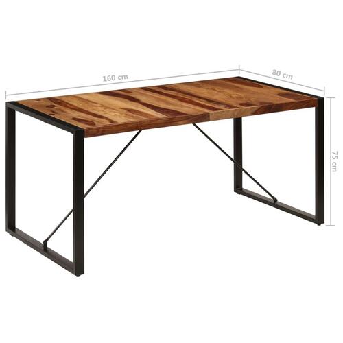 Spisebord 160 x 80 x 75 cm massivt sheeshamtræ