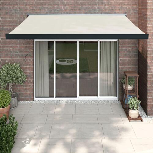 Foldemarkise manuel betjening 3x2,5 m stof aluminium creme