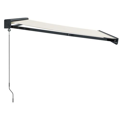 Foldemarkise manuel betjening 3x2,5 m stof aluminium creme