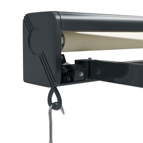 Foldemarkise manuel betjening 3x2,5 m stof aluminium creme