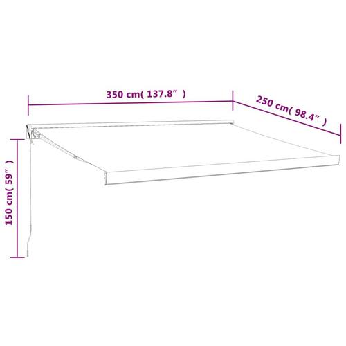 Foldemarkise manuel betjening 3,5x2,5 m stof aluminium creme