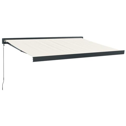 Foldemarkise manuel betjening 3,5x2,5 m stof aluminium creme