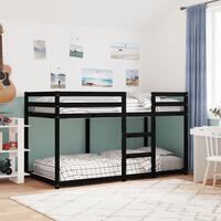 Køjeseng 90x190 cm massivt fyrretræ sort