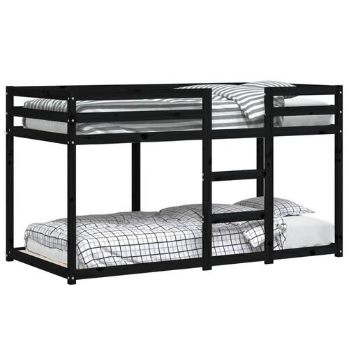 Køjeseng 90x190 cm massivt fyrretræ sort