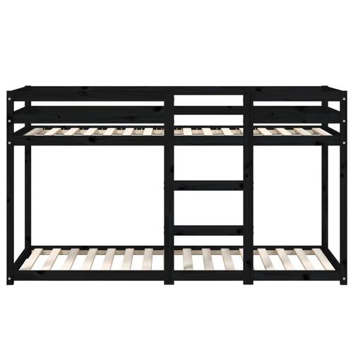 Køjeseng 90x190 cm massivt fyrretræ sort