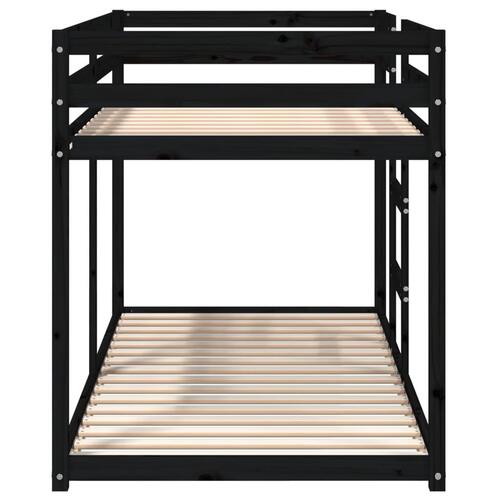 Køjeseng 90x190 cm massivt fyrretræ sort