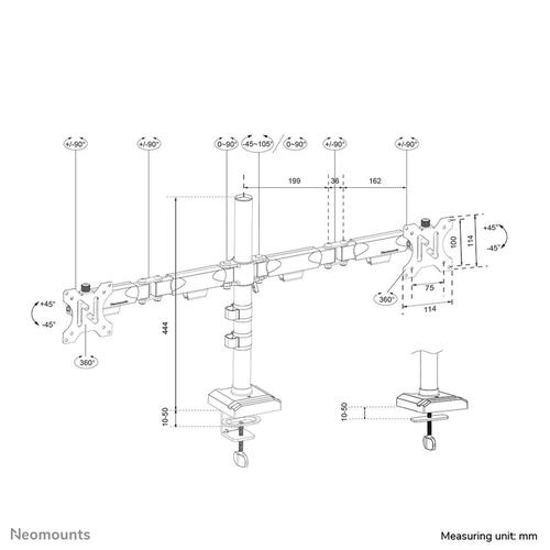 Skærmholder Neomounts DS60-600BL2 10" 32"