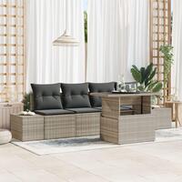 Have Sofa Sæt Sæt af 5 Beige Rattan, Polyester Udendørs Møbler