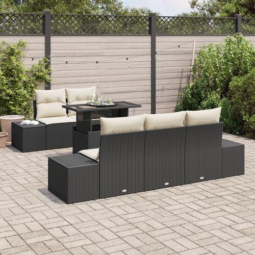Have Sofa Sæt 6 personer Brun Poly Rattan Have Sofa Sæt