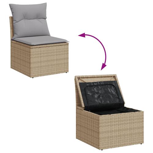 Havemøbelsæt Sæt af 8 Beige Polyethylen rattan Havemøbelsæt